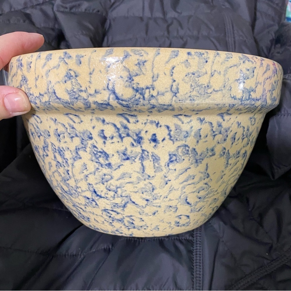 ROBINSON Roseville Ohio USA blue sponge wear crock #OSK